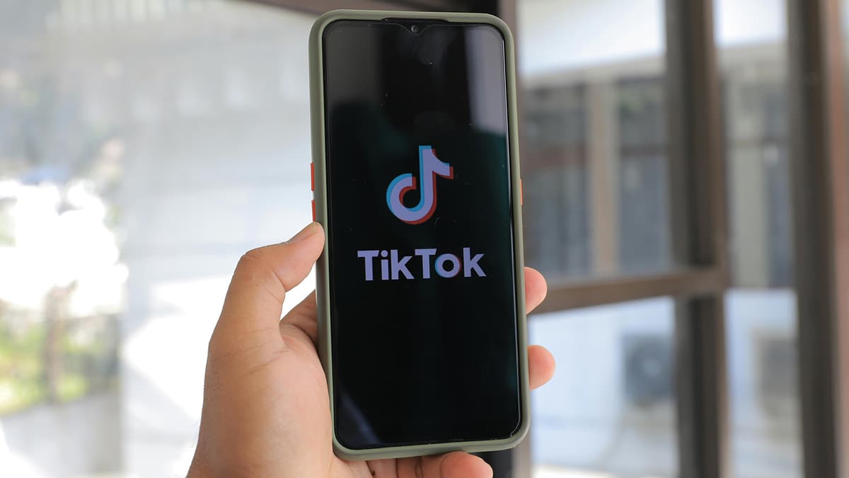 TikTok logo on a phone