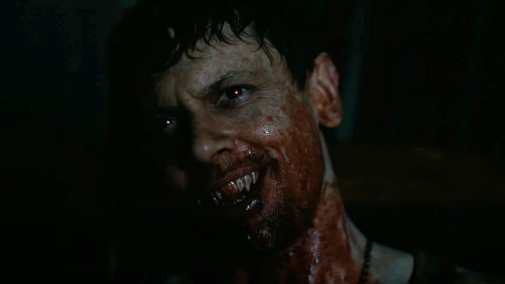 Jack O'Connell as a vampire in Sinners