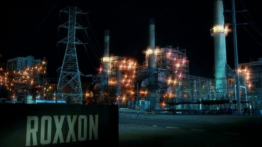 An oil refinery owned by Roxxon