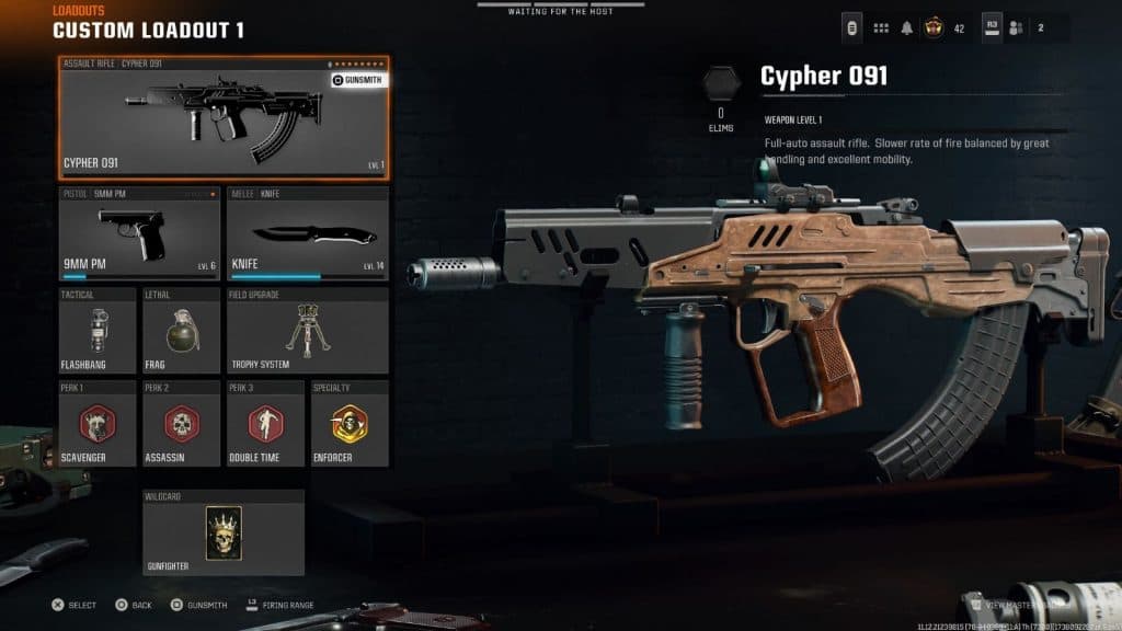 Screenshot of best Perks for Cypher 091 loadout in Black Ops 6