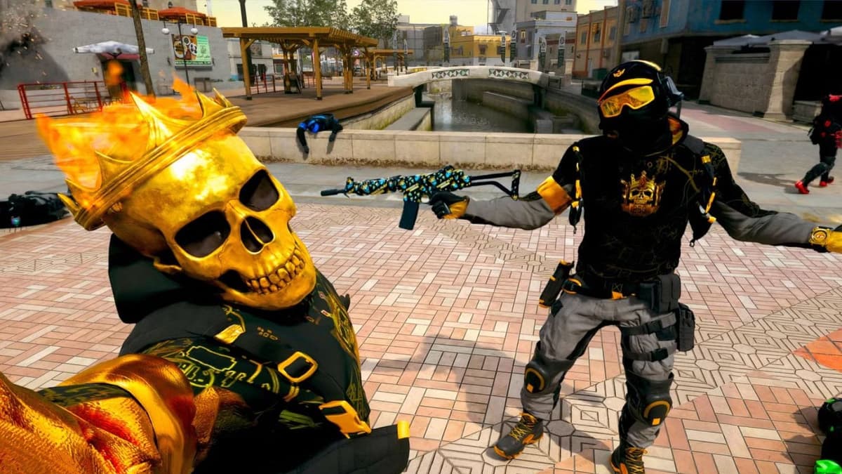 Black Ops 6 characters in gold skins celebrating