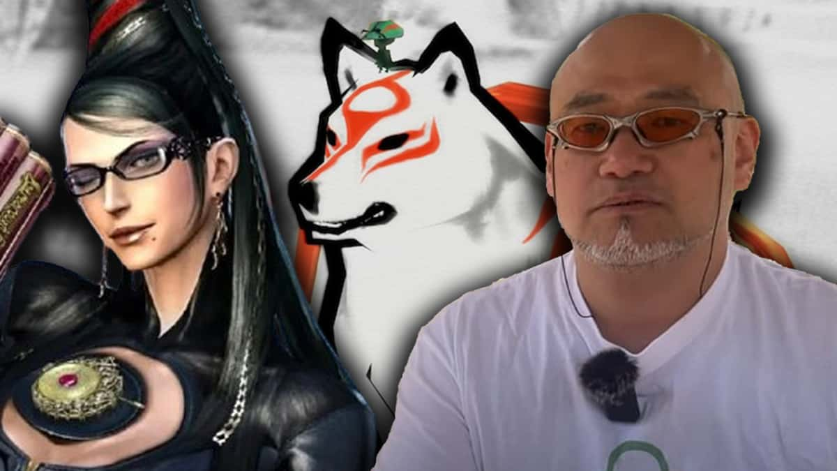 Hideki Kamiya with Bayonetta and Amaterasu.