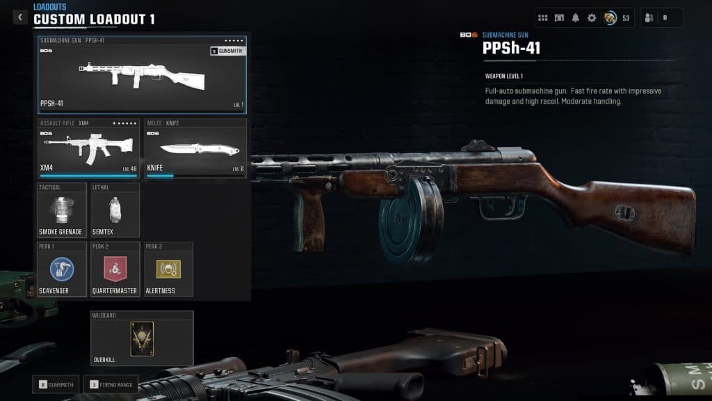 A PPSH-41 class in Warzone with the best perks and equipment.