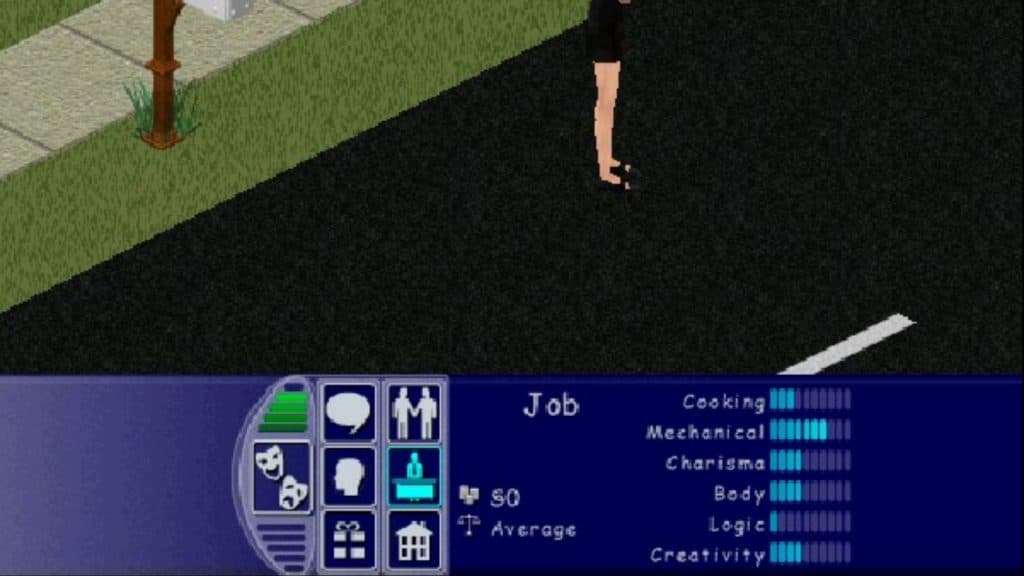 A screenshot featuring The Sims 1 skills.