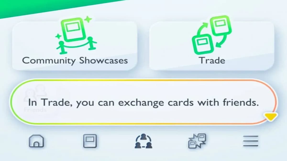 Pokemon TCG Pocket trading screen