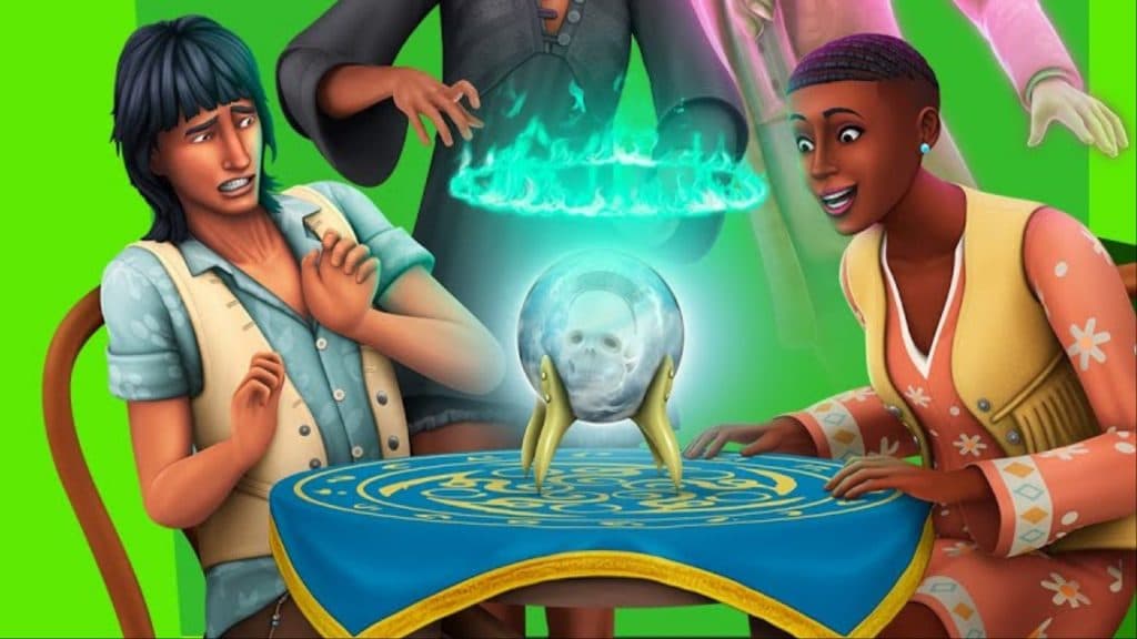 A screenshot featuring a Sims 4 seance table.