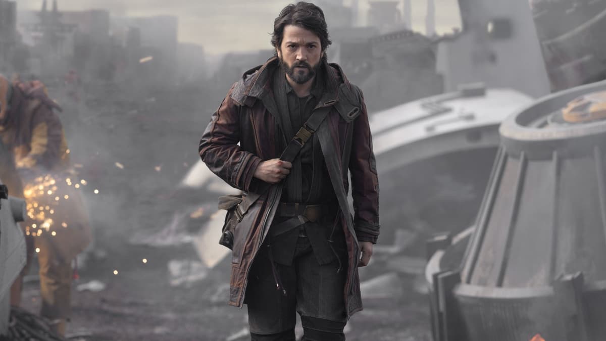 Diego Luna walking towards the camera in Andor.