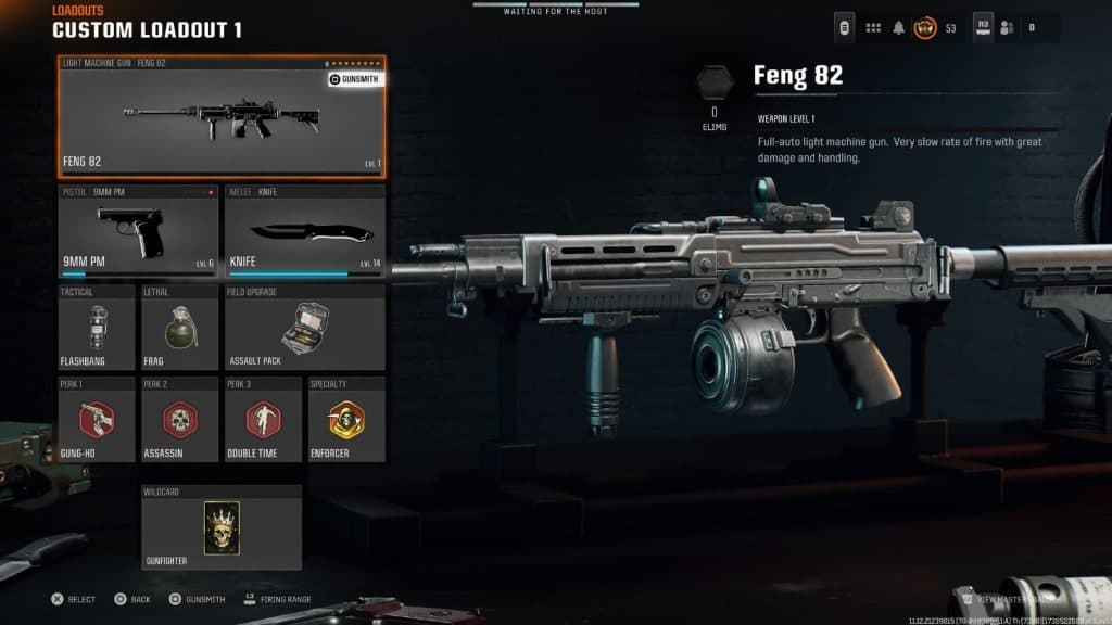 Screenshot of best Feng 82 class and perks in Black Ops 6