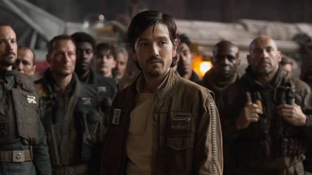 Diego Luna, about to give his rousing speech in Rogue One.