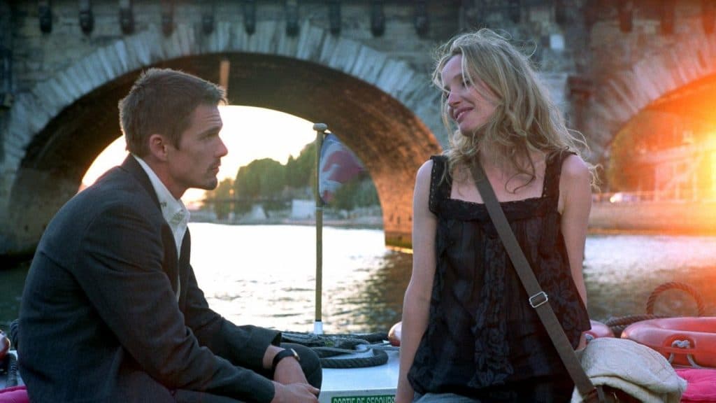 Ethan Hawke and Julie Delpy in Before Sunset