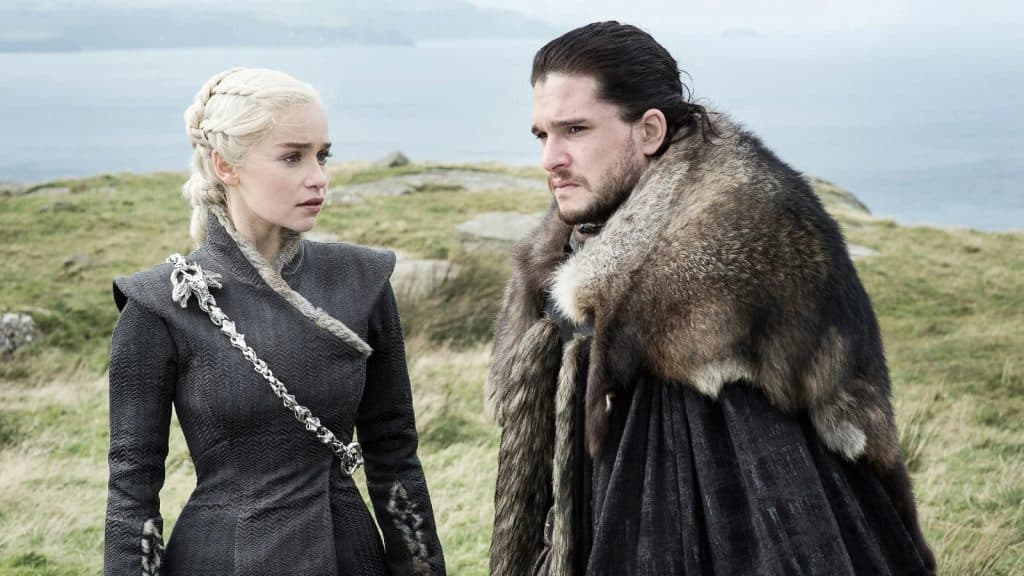 Emilia Clarke and Kit Harington in Game of Thrones