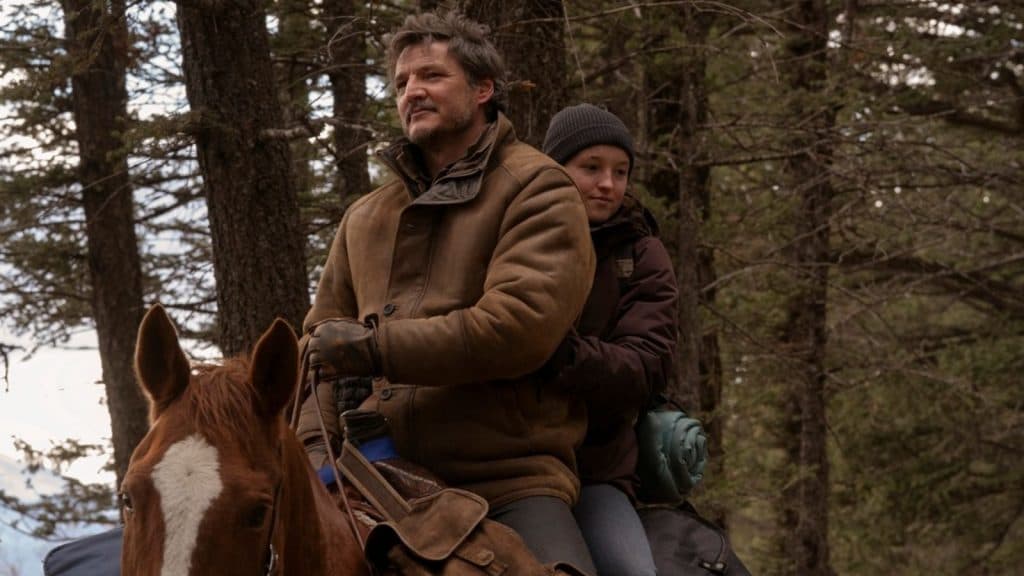 Pedro Pascal and Bella Ramsey in The Last of Us