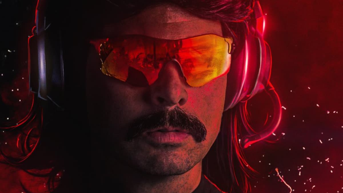 dr disrespect with red background staring ahead