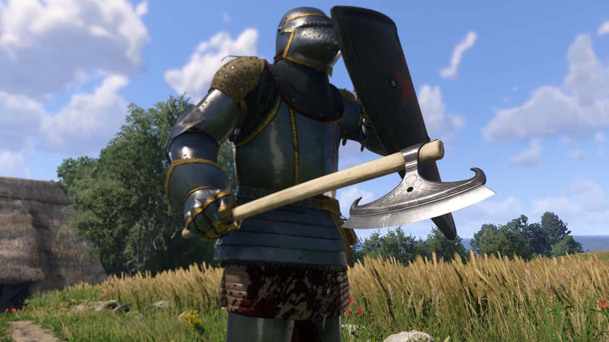 henry with silver adorned axe in kingdom come deliverance 2