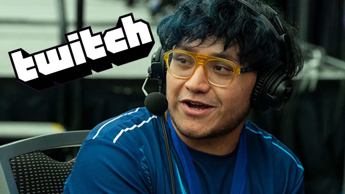 mkleo smiling next to twitch logo