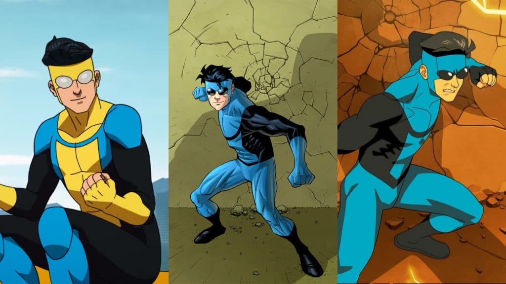 Mark's yellow and blue suits in Invincible