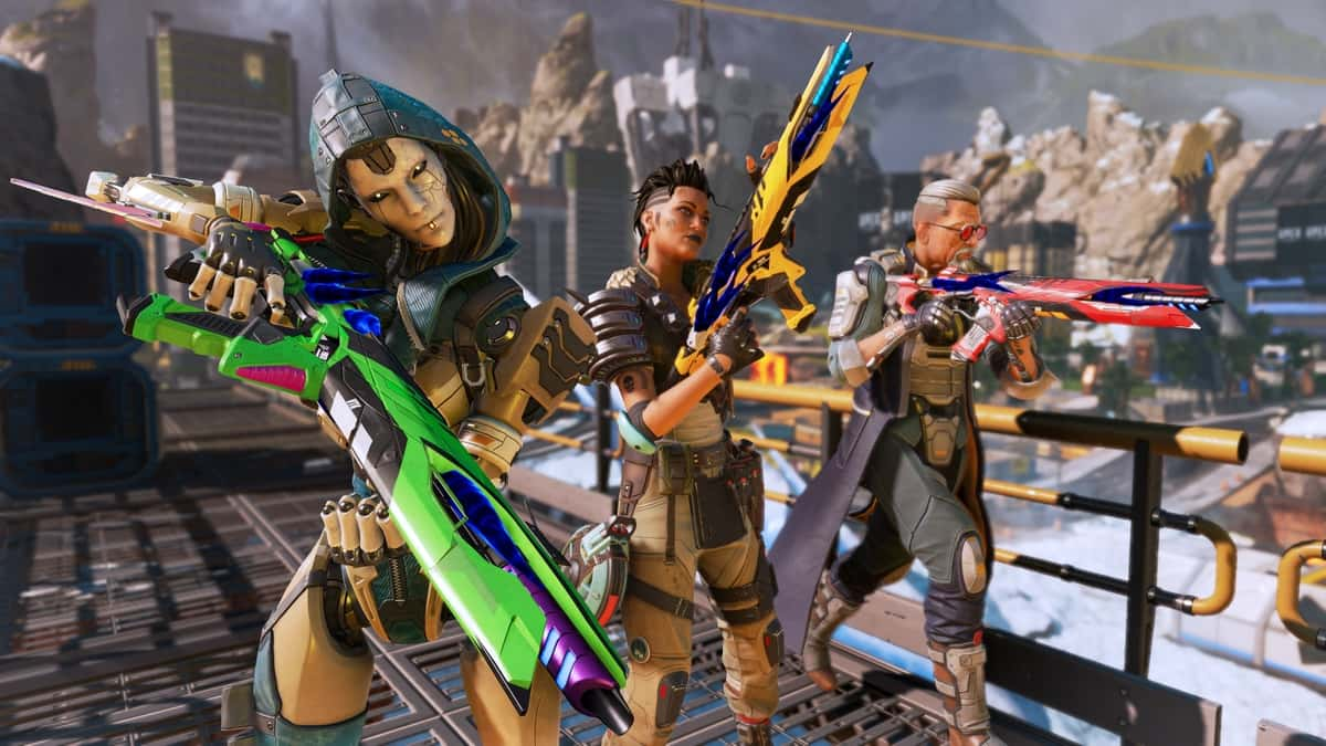 Apex Legends characters holding weapons in game