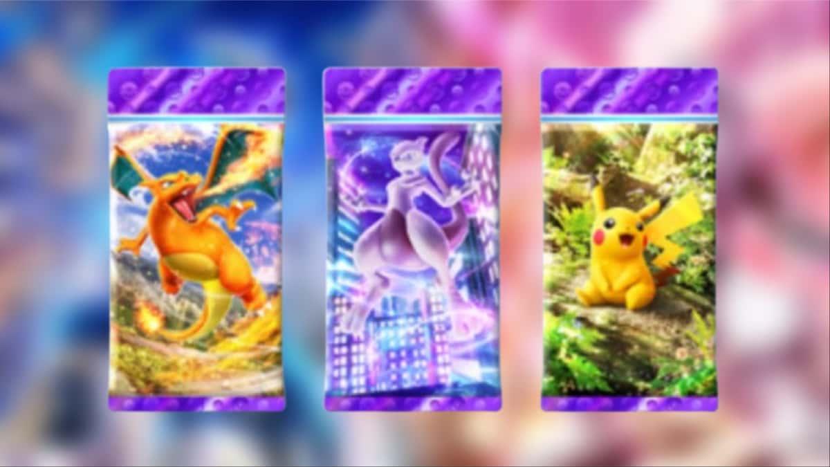 A screenshot featuring Genetic Apex packs in Pokemon TCG Pocket.