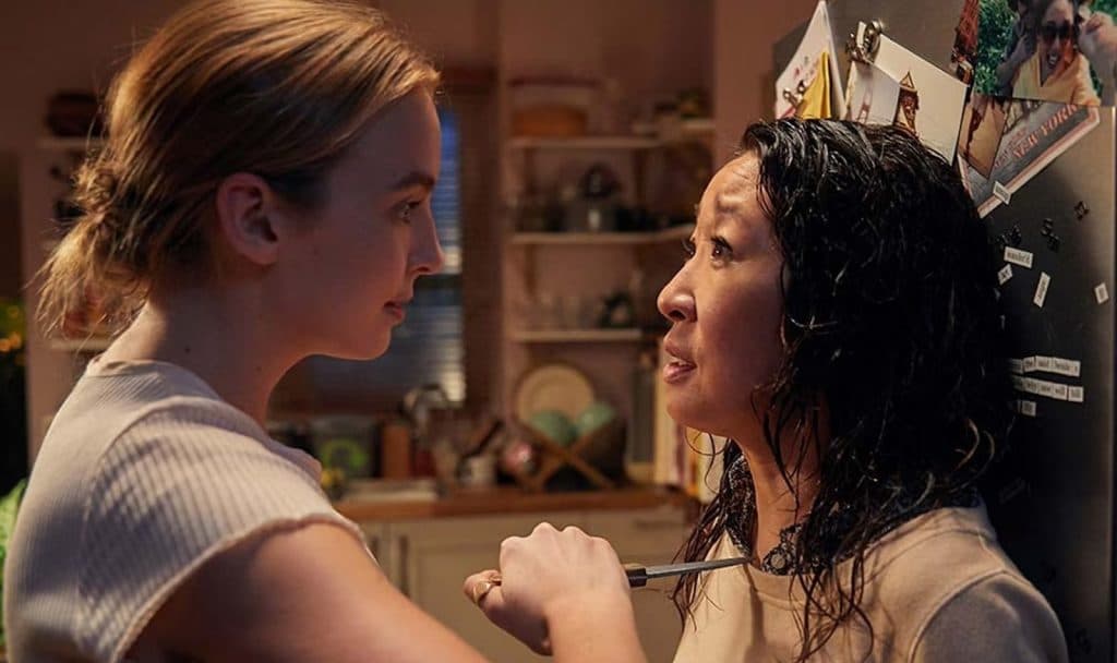 Jodie Comer and Sandra Oh in Killing Eve