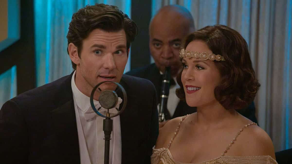 Elizabeth and Nathan at a 1920s party in When Calls the Heart