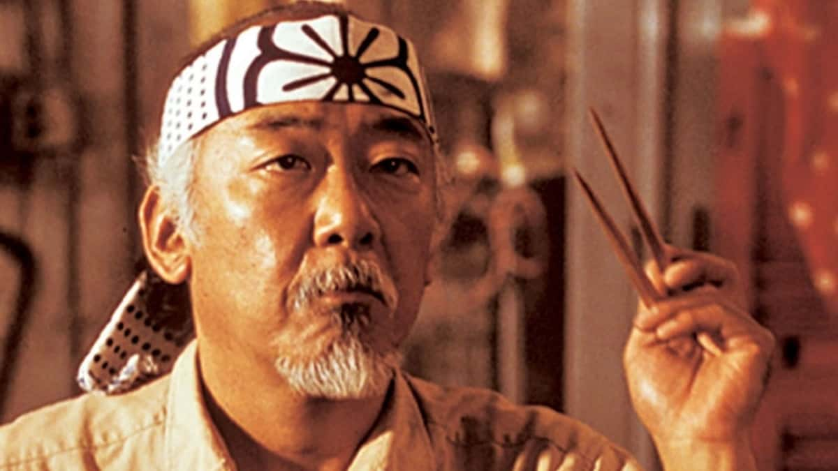 Mr Miyagi catching fly in chopstick.