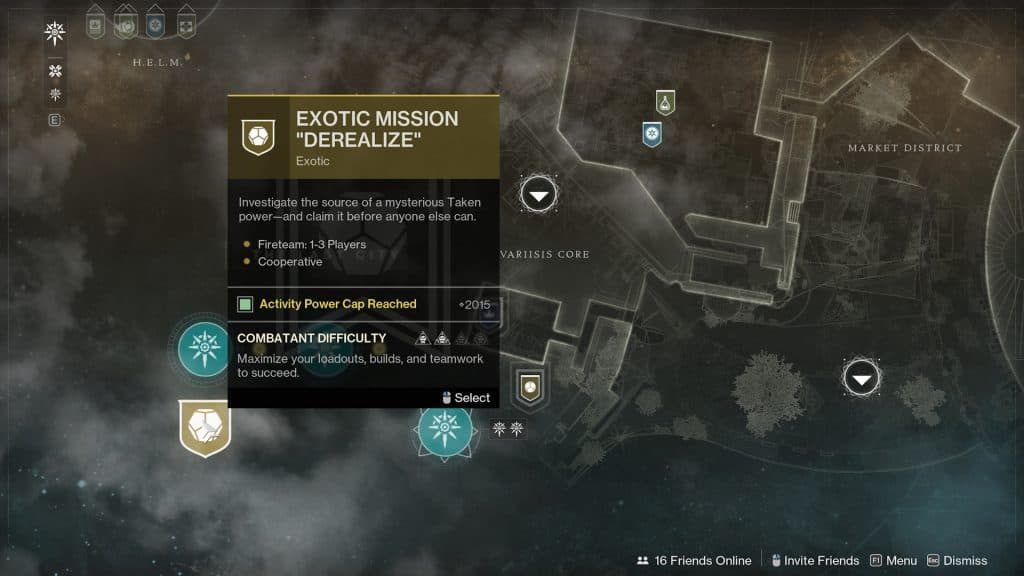 The Derealize exotic mission in Destiny 2.