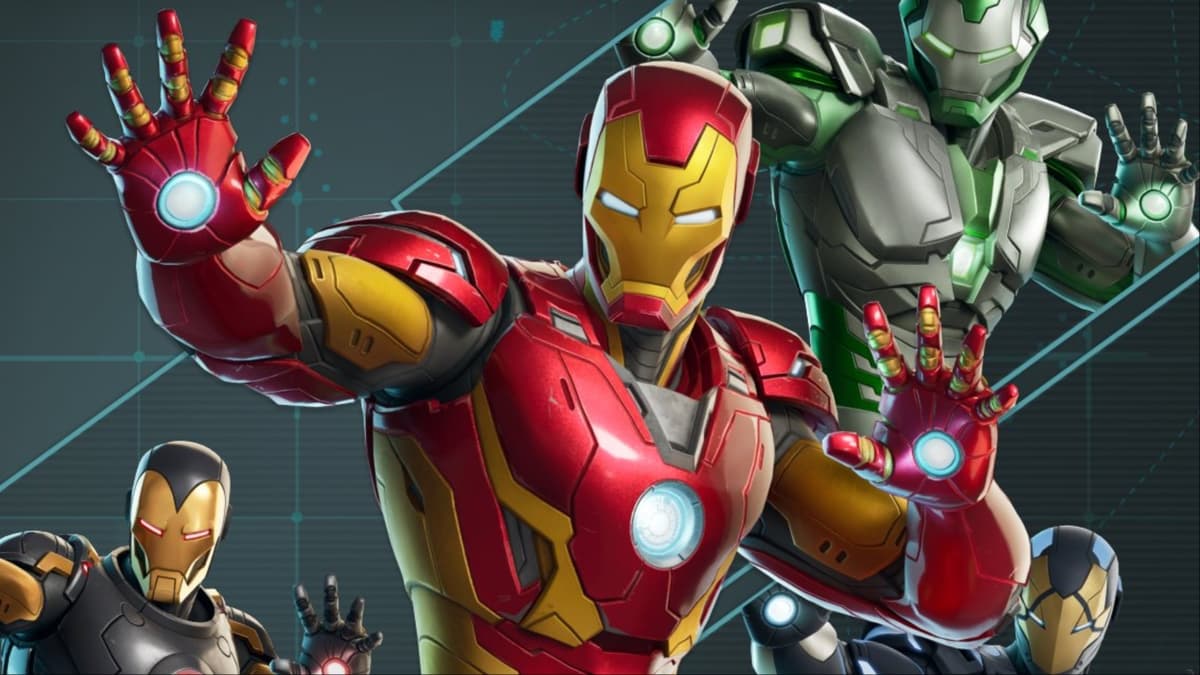 A screenshot featuring the customizable Iron Man skin in Fortnite.