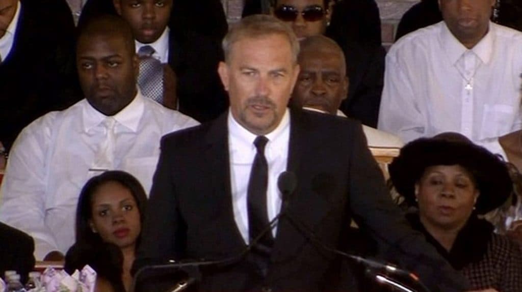 Kevin Costner at Whitney Houston's funeral