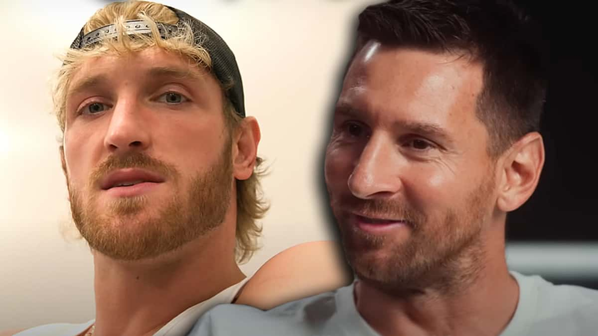 Logan Paul and Lionel Messi speak in YouTube videos.