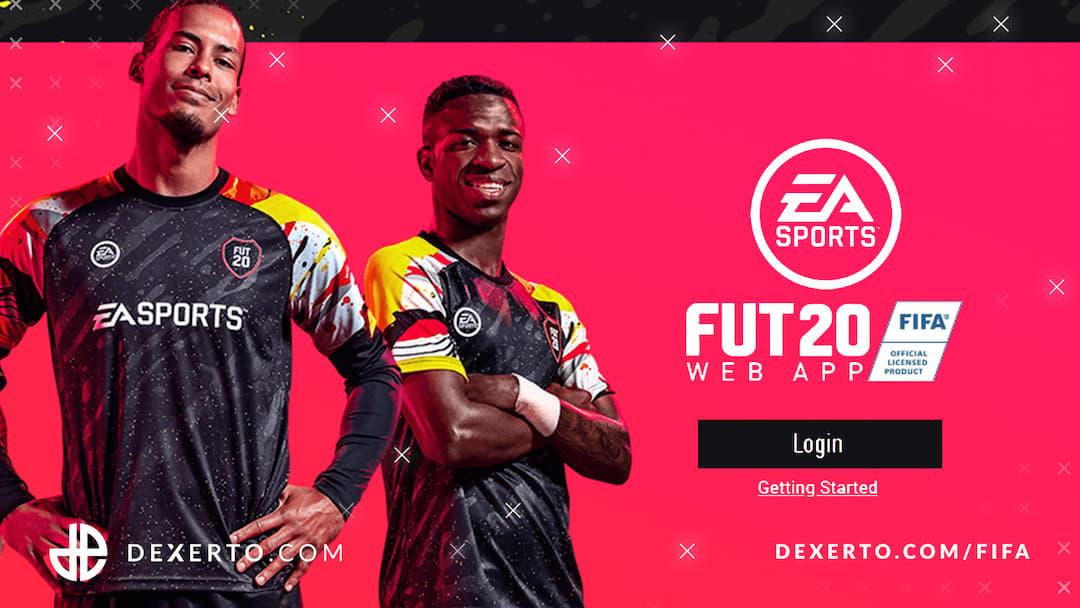 Login screen for FIFA 20 Web App